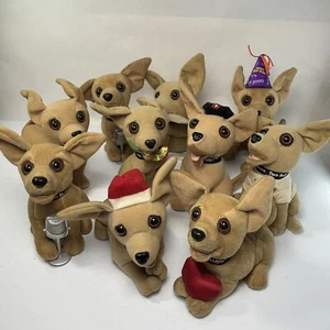 Lot 10 Taco Bell Chihuahua Plush Dogs Sound Works Applause & Official Vtg READ - Picture 1 of 12