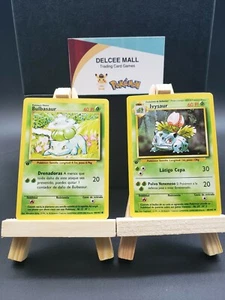 Spanish Pokemon TCG 1st Edition Ivysaur & Bulbasaur Non-Holo Base Set - Picture 1 of 2