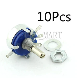 10 pz WH5-1A 10K Ohm 4 mm albero 3 terminali potenziometro rotante lineare conico - Foto 1 di 4