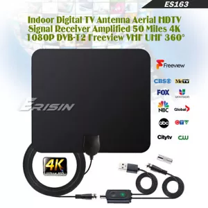 Digital TV Antenne mit Verstärker HDTV Zimmerantenne Receiver VHF/UHF DVB-T2/T - Bild 1 von 12
