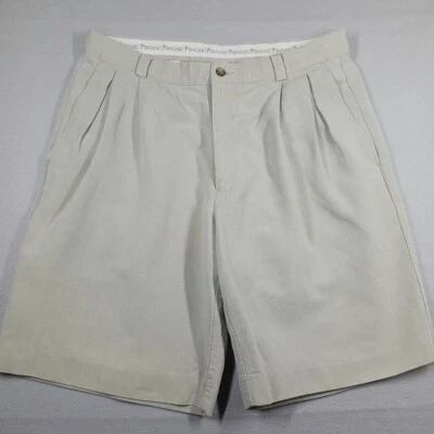 Pantalones Cortos Boca Classics Island Wear Para Hombre Talla 34 Beige Tostado Mezcla de Lino Chino Pliegues Foto 1 de 4
