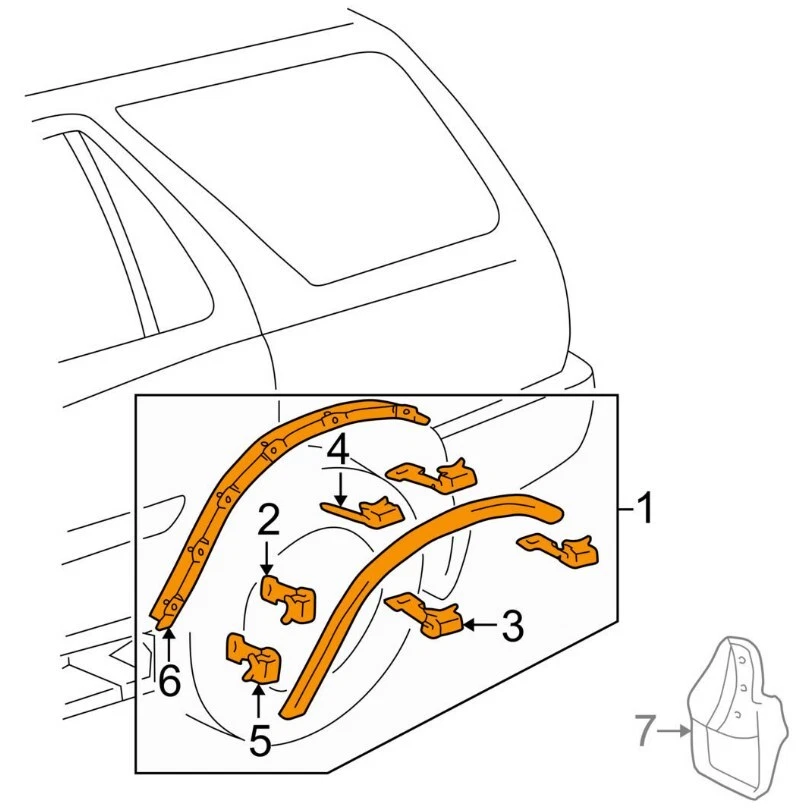 Moldura de arco de rueda derecha de pasajero trasero original OEM para Toyota 4Runner Foto 1 de 1