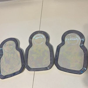 German tea and toast plates Lot 3 Made In Germany 22, carnival Glass Or Pearl - Picture 1 of 11