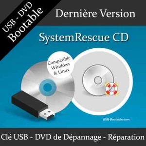 Clé USB ou DVD Bootable SystemRescue CD + Guide PDF d'utilisation - Photo 1/3