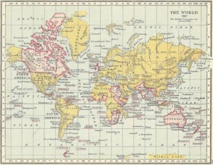Vintage 1907 Map of The British Empire Wall Art Reproduction Poster Print A3 A4 - Picture 1 of 6