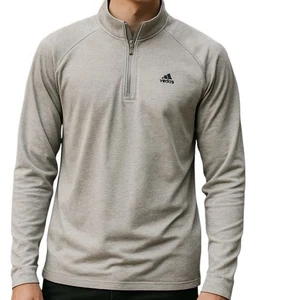 Neu mit Etikett Adidas Golf Viertelreißverschluss Langarm Pullover Sweatshirt grau Herren Größe XL - Bild 1 von 5