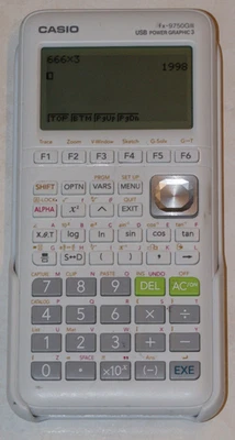 CASIO fx-9750GIII Graphing Calculator w/Cover White Tested & Working Graphic 3 - Image 1 of 4