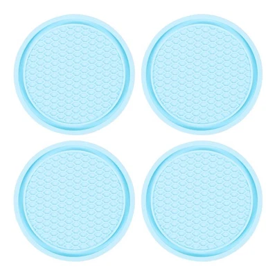 4pcs Car Cup Coasters PVC Car Cup Mats Non-Slip Universal Cup Holder, Sky Blue Foto 1 de 4