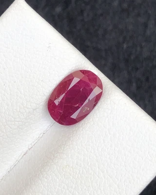 Natural Ruby 2.00ct Oval Cut Untreated Red Gemstone Batakundi Kashmir Pakistan - Image 1 of 2
