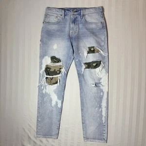 Pantalones de mezclilla Levi's Premium Big E Hi-Ball talla 33x30 parche camuflaje desgastado dañado - Imagen 1 de 17