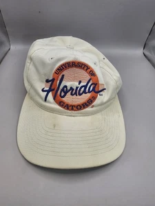 Vintage 90s NCAA Florida Gators The Game Circle Logo Wool Snapback Hat Cap White - Picture 1 of 4