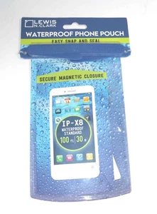 Lewis N. Clark WaterSeals Magnetic Closure Waterproof 100 ft  Phone Pouch Blue - Picture 1 of 3