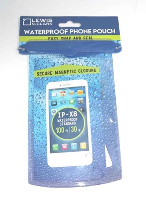 Lewis N. Clark WaterSeals Magnetic Closure Waterproof 100 ft  Phone Pouch Blue - image 1 of 3