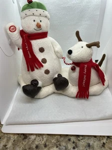 Hallmark Pupazzi di Neve Animati Canto "Jingle Pals" 2004 Pupazzo di Neve e Cane Funziona benissimo! - Foto 1 di 15