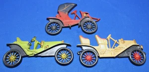 Vintage Midwest Cast Metal Antique Car Auto Plaques Decor Wall Hanging Set of 3 - Picture 1 of 9