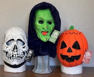 Halloween lll Season Of The Witch Pumpkin Skull Latex Mask Set TOTS Don Post - Picture 1 of 16