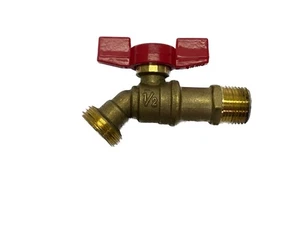NOS Watts 1/2” MIP x 1/2” Hose Brass Quater Turn Boiler Drain LFBD-QT 0123631 - Picture 1 of 6