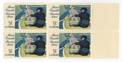 Scott #1322a Mary Cassatt Block of 4 Stamps - MNH w/right selvage - Image 1 of 2