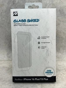 iFrogz Apple iPhone 16 Plus/iPhone 15 Plus Glass Shield Screen Protector - Picture 1 of 2