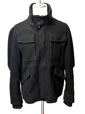 Vtg G-Star Raw Denim Black MFD Field Wool Jacket Coat Mens XXL Military Goth Emo - Image 1 of 4