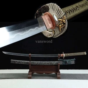 Tamahagane Steel Clay Tempered Japanese Katana Samurai Sword Sharp Shell Sheath. - Picture 1 of 10