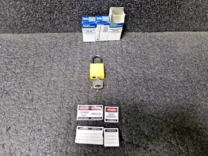 BRADY 118961 Lockout Padlock,KEYED ALIKE ,Yellow,1-2/5"H,PK3 (DC) - Picture 1 of 7