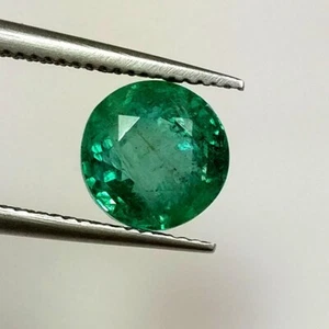 Top 1,93 carati smeraldo naturale rotondo 7,2 mm taglia top verde buona collezione lucentezza gemma - Foto 1 di 4