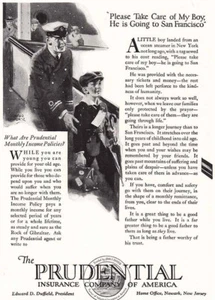 1925 Prudential Insurance: Take Care of My Boy, San Francisco Vintage Print Ad - Picture 1 of 1