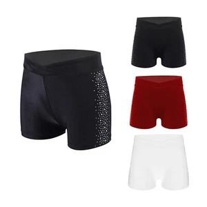 Kids Girls Bottom Fitness Pants Rhinestones Shorts Underpants Performance Bike - Picture 1 of 38
