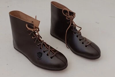 Handmade Vindolanda Shoes, Made by High Quality Medieval Brown Leather Boots - Image 1 of 4