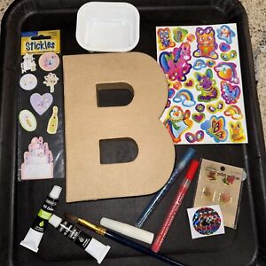 12 Pc Paper Mache Cardboard Letter B & Decorating Items 8.5x5 Inches