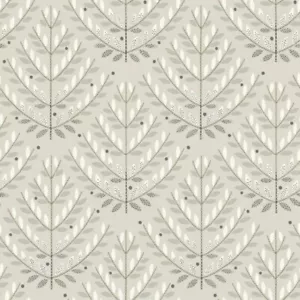 NIP York Wallcovering Wallpaper Prepasted Roll NR1588 Norrland Neutral Leaf Grey - Picture 1 of 6