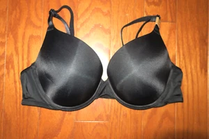 40B VICTORIA'S SECRET ❤️ PINK ❤️ Bra BLACK PLUNGE SUPER COMFY PUSH UP ADD 2 SIZE - Picture 1 of 6