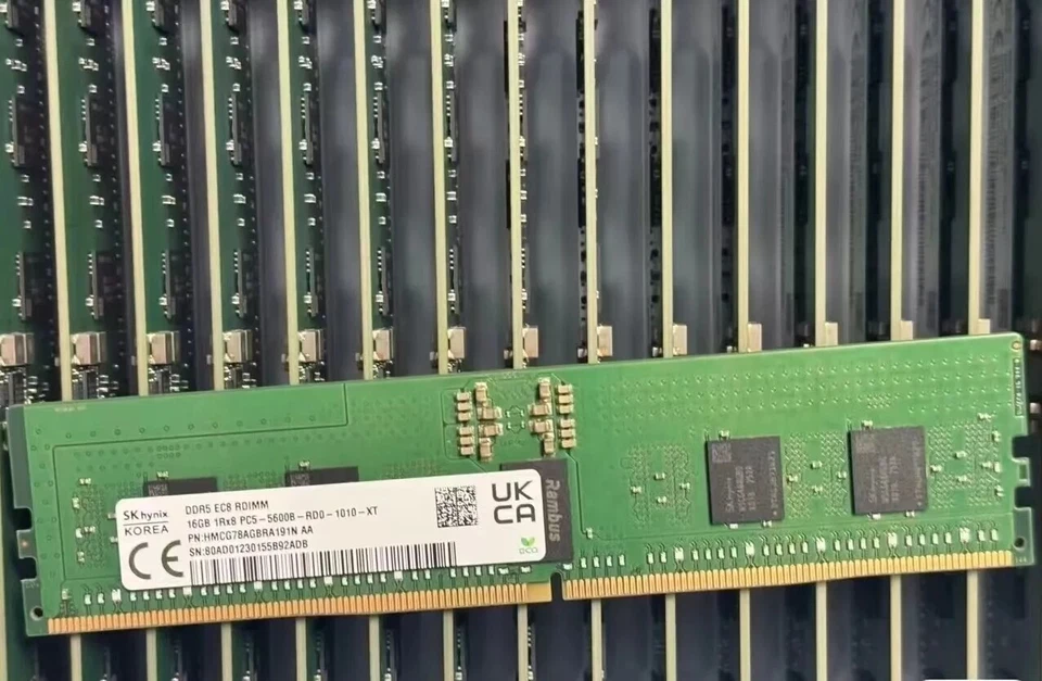 SK Hynix 16GB DDR5 5600 Server RDIMM RAM 1Rx8 PC5-5600B-RD0 HMCG78AGBRA191N 288p - Image 1 of 1