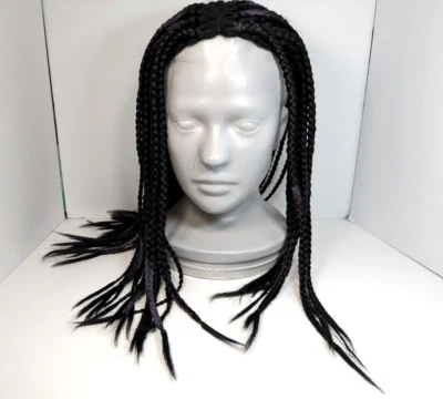 Peluca 20" Caja Trenzas Negra Años 90 Halloween Adulto Disfraz Retro Juegos con disfraces Púrpura Spray Foto 1 de 4