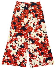 MARIMEKKO Pantalone gamba larga stampa floreale cotone donna taglia 38/US 8 NUOVO - Foto 1 di 7