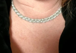 Schwere massive Sterling Silber 54 Gramm Bali geflochten Halskette Geschenk - Bild 1 von 5