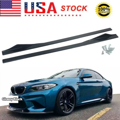 FOR BMW 2 SERIES F22 F23 F44 SIDE SKIRTS EXTENSION BLADES GLOSSY BLACK 2014-2020 Foto 1 de 4
