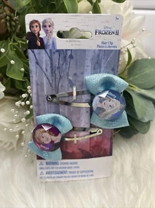 Disney Frozen II Girls Hair Clips 2 Pack Blue Purple Barrette Kids - Picture 1 of 3