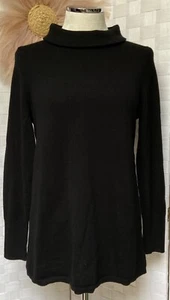 Talbots 100% Cashmere Mock Neck Black Pullover Sweater Size M FX8 - Picture 1 of 16