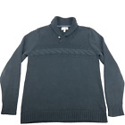 1901 Men's Black Knit Sweater Shawl Collar Long Sleeve 100% Cotton Size XL