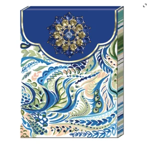 Punch Studio Azure Peacock Brooch 75 Sheet Notepad - Picture 1 of 2
