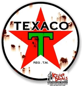8" RUSTY LOOKING texaco pre war decal lubster gas pump gasoline oil man cave - Picture 1 of 1