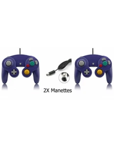 2X Manettes Pad Joystick filaire Pour Console Nintendo GameCube & Wii - Violet - Picture 1 of 8