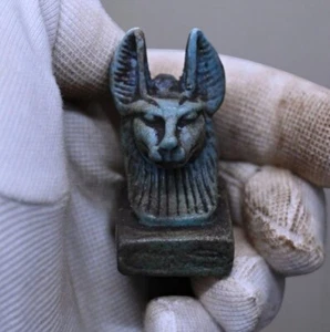 Antigüedades Egipcias Antigüedades Amuleto Cabeza De Egipcio Anubis Dios De Ritos Funerarios - Imagen 1 de 8