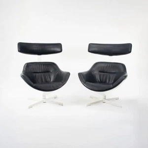2013 Auckland Lounge Chair by Jean-Marie Massaud for Cassina w Dark Blue Leather - Picture 1 of 8