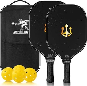 Pickleball Paddles Set of 2 Carbon Fiber Graphite Surface Pickleball Paddles, Cu - Picture 1 of 3