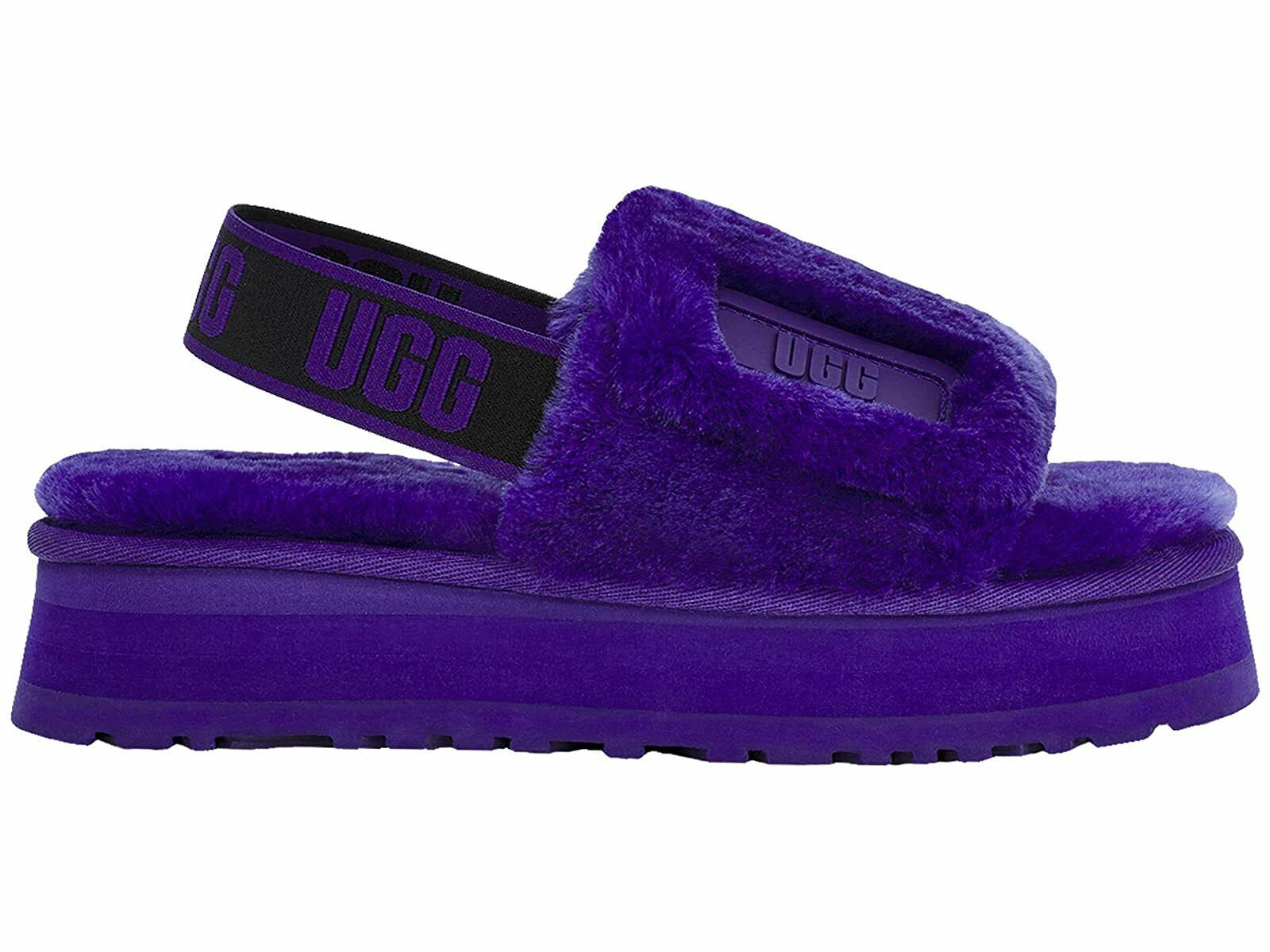New UGG Violet Night Disco Marble Fluff Slide Slipper Sandals Platform Rise Rave | eBay