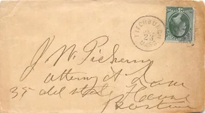 my  inventory # Z500    EARLY  U.S.  COVER,   FITCHBURG,  MA.  maybe   1873 - Picture 1 of 3