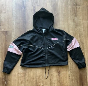 Puma X Barbie Hoodie Women’s Medium Black Cropped Zip Up Hoodie - Picture 1 of 6